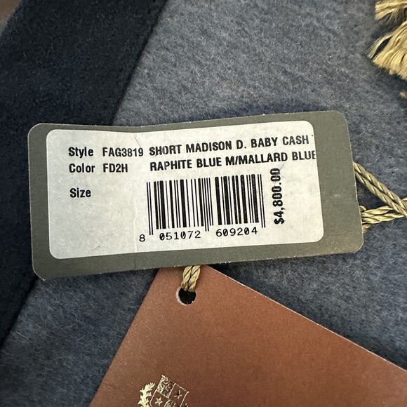 LORO PIANA Madison Baby Cashmere Leather Shawl Wrap Raphite‎ Blue NEW $4,800 - Picture 7 of 12